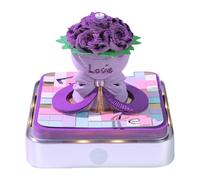 Xiuganpo Rose Bouquet 3d Memo Pad with Light 2026 Calendar Paper Carving Hand Tear 3d Art Notepad Sculpture, Stunning 3d Tear Paper Carving Art Note for Desktop Birthday (Purple)