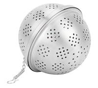 Xiuganpo Seasoning Filter Ball 304 Stainless Steel Mesh Design Strainer Kitchen Accessories for Tea, Hot Pot, for Family Gathering L Size 8.3cm (L)