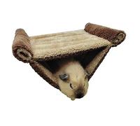 Xiuganpo Small Animal Hanging Hammock for Cozy Warm Resting Space for Squirrel Hamster Made of Soft Plush Double Layer Design (Coffee Color)