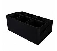 Xiuganpo Snack Organizer, 6-Compartment Open-Top Foldable Black Oxford Fabric Snack Storage Basket with Removable Dividers for Kitchen Pantry Counter Storage Organization Portable