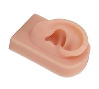 Xiuganpo Soft Silicone Right Ear Model for Ear Piercing Training, Human Support for Beauty Schools, Durable Fake Model (Dark Skin)