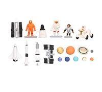Xiuganpo Solar System Learning Space Models with 1 Lunar Rover, 9 Planets, 2 Astronauts, Ideal Space Exploration Toy Set for Cake Topper, Party Decor