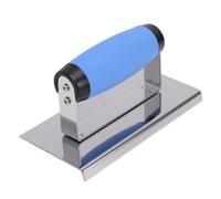 Xiuganpo Stainless Steel Concrete Edger Tool, 6 Inch Curved Hand Trowel with Elastic Soft Grip Handle, Concrete Trowel Edger for Smooth Edging and Polished Borders