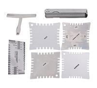 Xiuganpo Stainless Steel Guitar Measuring Set String Distance Height Radian Ruler Tools - Accurate Measurement Results for Various Stringed Instruments (Silver)