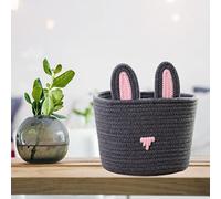 Xiuganpo Storage Basket, Light Portable Ears of Woven Basket Large Capacity Widespread Anti -Clothing for The Office Permanently (Dark Gray)