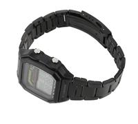 Xiuganpo Stylish Luminous Outdoor Sports Digital Watch, Water Resistant LED Backlight Electronic Watch with Dual Time Display for Daily Use, for Holidays (Black Steel Strap)
