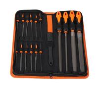 Xiuganpo T12 Steel 18PCS Files Kit with Tool Bag, Includes Flat Triangular Half Round Large Needle Hand File for Metal Grinding, Wood, Tiles, Leather, for Metal Working, Jewelry