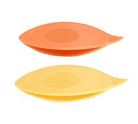 Xiuganpo Tatting Shuttles, Vibrant Colors Smooth Surface High Grade Plastic Tatting Shuttles, Weaving Craft Tools with 2pcs Set for Hand Sewing Knitting Crocheting Fabric Arts (12042 Orange+Yellow)