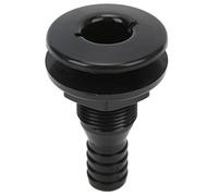 Xiuganpo Thru Hull Fitting, 3/4in ABS Plastic Boat Through Hull Connector with Impact Resistant Design, Hose Coupling Drain Outlet Accessory for Marine Yachts and Boats Plumbing Systems (Black)