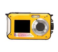 Xiuganpo Underwater Camera, 2.7K 48MP Water Resistant Digital Camera with 2.7 Inch Rear LCD Screen and 1.8 Inch Front Screen, Video Recorder for Snorkeling Swimming and Outdoor (Yellow)
