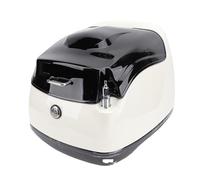 Xiuganpo Universal Motorcycle Top Case, 38L Retro Waterproofing Motorcycle Tail Bag with Lock and Key, Motorcycle Trunk Box Moto Top Box Fit for Electric Bikes Scooters (White + Black)