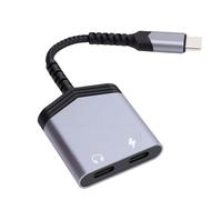 Xiuganpo USB C to Type C Adapter, 2 in 1 PD Fast Charging Hub with 60W Power Delivery, Adapter for Wired Headphones, 15,