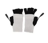 Xiuganpo USB Heated Fingerless Gloves Cozy Heating Gloves for Office Work for Women Grey Polyester Cycling (Light Grey)