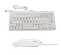 Xiuganpo USB Wired Keyboard and Mouse Combo, Mini Size with Round Keys, Easy to Use with Plug and Play Function, Suitable for Work and Gaming (White)