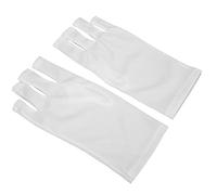 Xiuganpo UV Protection Glove for Nail Art Skin Care, 8.7 Inches Long, Durable Polyester Material, for Nail Art Process Enjoyment (White)