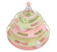 Xiuganpo Vibrant Cat Circle Track Toy Fun Interactive Turntable Cat Tower Toy for Pet Stress Relief Roller (Type 4)