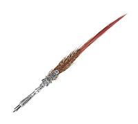 Xiuganpo Vintage Antique Feather Quill Dip Pen for Smooth Writing, Ideal Stationery & Calligraphy Enthusiasts, with Alloy Pen Holder, 1pc Home Decor (Style 2)