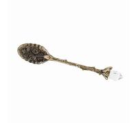 Xiuganpo Vintage Retro Coffee Spoon Dessert Ladle for Home Bar Cafe Zinc Alloy Ice Cream Spoon (Bronze)