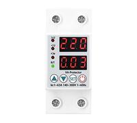 Xiuganpo Voltage Protector, Adjustable Over Under Voltage and Over Current Protection Dual Display Self Resetting with Real Time Monitoring for Home and Mall Use