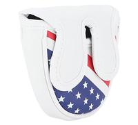 Xiuganpo Waterproof Mallet Putter Headcover, Magnetic Closure PU Leather Club Cover with Thickened Plush Lining, Universal Fit for Most Mallet Putters (Large semicircular ears)