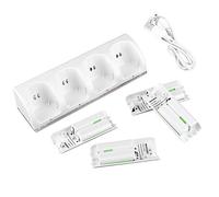 Xiuganpo White 4 In 1 Charging Station for Wii, Efficient Charger for 4 Controllers, Perfect for Gaming Enthusiasts, 2800mAh Batteries Included (2800mAh battery)
