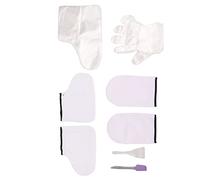 Xiuganpo White Wax Bath Mitts Set Soft Brushes for Paraffin Hand Foot Care At Home or Salon, ABS Cloth Gloves Foot Covers