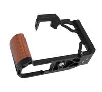 Xiuganpo Wood Handle Metal Camera Cage, Half Mount Protective Frame for | CNC Aluminum Alloy Cage, Wooden Grip, 1/4in-20 Threads, Cold Shoe, for Mirrorless Camera