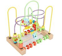 Xiuganpo Wooden Bead Maze Roller Coaster, Durable Toddler Sensory Toy for