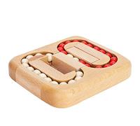 Xiuganpo Wooden Planar Ball Puzzle Toy, Brain Teaser Luban Lock Game
