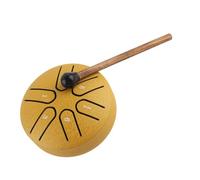 Xiuganpo Worry Tongue Drum Mini Handpan Drum with 6 Different Note for Creating Rhythms and Melodies, Carbon Steel and Solid Wood (Gold)
