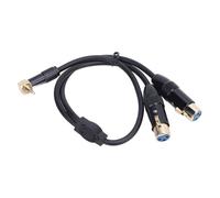 Xiuganpo Xlr Up to 3.5 Mm y Splinter Cable, 20 AWG 4N 1.64ft PVC Metal Stereo Male Up to 2 Xlr Female Microphone Connection for Laptop