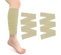 XiuGlimpse 4 Pieces Elastic Calf Compression Bandage,Lymphedema Wraps for Legs,Compression Wraps for Legs Edema Men and Women, Compression Wraps for Legs,Bandage for Knee (skin 2)