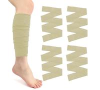 XiuGlimpse 4 Pieces Elastic Calf Compression Bandage,Lymphedema Wraps for Legs,Compression Wraps for Legs Edema Men and Women, Compression Wraps for Legs,Bandage for Knee (skin 4)