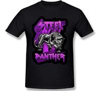 xiugoulovestory Steel Panther Men's Comfortable Short Sleeve Shirts Crew Neck Personality Fashion t-Shirt Black M
