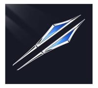 XIUKANGNB 2pcs Car Emblem Stickers for Mitsubishi Eclipse Cross 2018-2023, Front Side Badge Emblem Decals Waterproof Self-Adhesive Trim Sticker Body Accessories,E/Silver~Blue