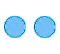 XIULANJIAYOU 2 Pcs Car Cup Holder Coasters for Seat Leon MK1 MK2 MK3 Ibiza, Rubber Round Drink Holders Insert Anti-Slip Shockproof Cup Mat Interior Accessories,D/Blue