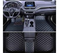 XIULANJIAYOU Custom Leather Car Floor Mats for VW T-ROC SUV 2018-2024(RHD), Full Coverage Carpets Mats Front Rear Row Floor Liners Waterproof Non-Slip Accessories,F/Black-blue