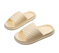 xiuling4568 Hausschuhe Comfort Lightweight Slippers Non-Slip Easy to Clean House Slippers Shower Shoes Bathroom Sandals for Women and Men Chaussons(Beige,40-41)