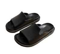xiuling4568 Hausschuhe Home Middle-aged and Elderly Bathroom Non-slip Slippers Indoor Home Shower Shoes Open-toe Sandals Chaussons(Black,42-43)