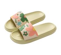 xiuling4568 Hausschuhe Women's Summer Indoor and Outdoor Slippers Home Bathroom Non Slip Shower Shoes Chaussons(Green,38-39)
