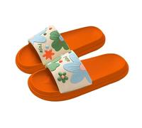 xiuling4568 Hausschuhe Women's Summer Indoor and Outdoor Slippers Home Bathroom Non Slip Shower Shoes Chaussons(Orange,38-39)