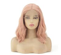 xiuling4568 Light Orange 13X3 Lace Wigs,Synthetic Short Curly Gluess Wig for Women Hairs Extensions(22inch)