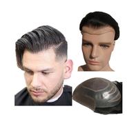 xiuling4568 Mens Toupee 100% Human Hair Pieces Toupee for Men Hair prosthesis Mens Swiss Lace Front with PU Around Hair Replacement System Toupee Hair for Men(Off black)
