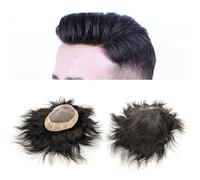 xiuling4568 Mens Toupee 100% Natural Hair Wig 6 Inches Fine Mono Men Toupee Hair Capillary Prosthesis Hair Male Man Hair System for Men Toupee Hair for Men(7x9)