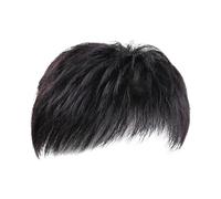 xiuling4568 Mens Toupee Coverage Short Straight Hairpiece Men Hairpiece Stylish Men Wig Natural-looking Men's Synthetic Hair Wig for Spots Gray Hair Toupee Hair for Men