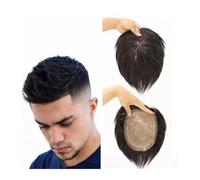 xiuling4568 Mens Toupee Natural Black 6 Inch Toupee Men Hair Sale Male Hair Prosthesis Replacement System Unit Human Hairpiece Wigs for Men Toupee Hair for Men(16x18cm)
