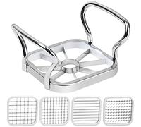 Xiumeso Chip Cutter 5 in 1 Apple Cutter Potato Cutter Chips Cutter Stainless Steel Fruit Cutter Multifunctional Vegetable Cutter for DIY, Fruit, Vegetables, Potatoes, Kitchen Aid
