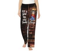 Xiung Custom Woman Reading Book Pajama Pants Personalized Just A Girl Who Loves Books Pajama Pants for Women Girl (06)