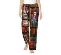 Xiung Custom Woman Reading Book Pajama Pants Personalized Just A Girl Who Loves Books Pajama Pants for Women Girl (05)