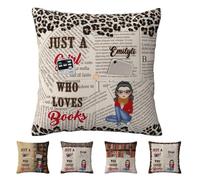 Xiung Personalized Just One More Chapter Pillow Cover Custom Just A Girl Who Loves Pillow Official Reading Pillow Loving Gift for Girl Women Who Love Book Reading Lover Bookworm-1 (B3)